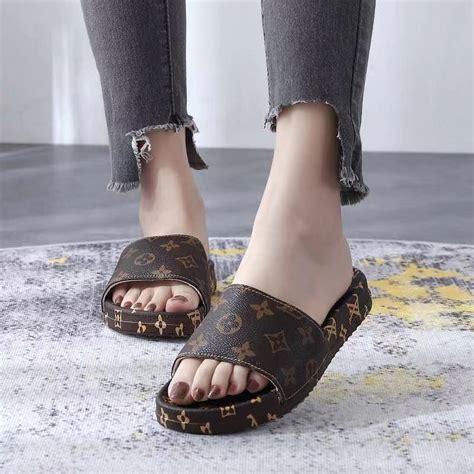 lv black slippers|Lv slippers for ladies.